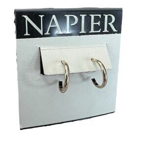 Napier dainty gold tone hoop earrings NWT